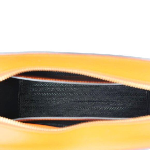 Prada  Esplanade Saffiano Vernice Leather Crossbody Bag Orange - Picture 12 of 15